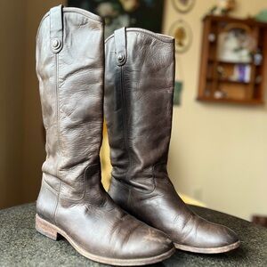 ☾ Frye Melissa button riding boot knee-high chocolate brown